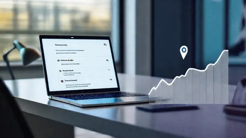 Escritorio moderno: datos y enfoque profesional