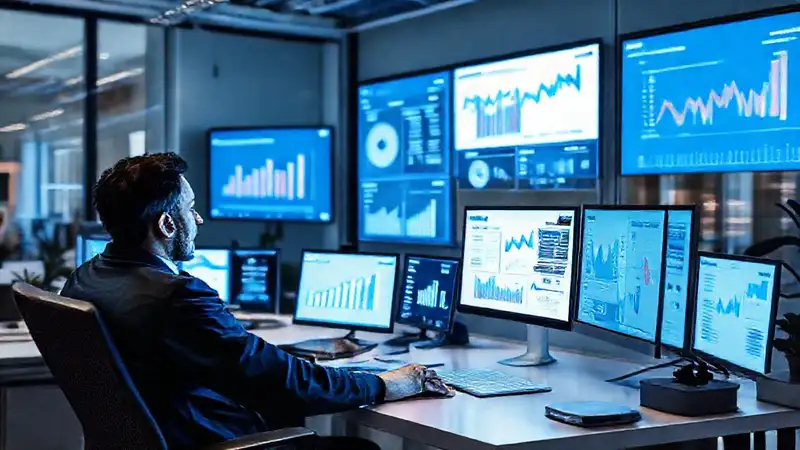 Oficina moderna: marketing digital y análisis