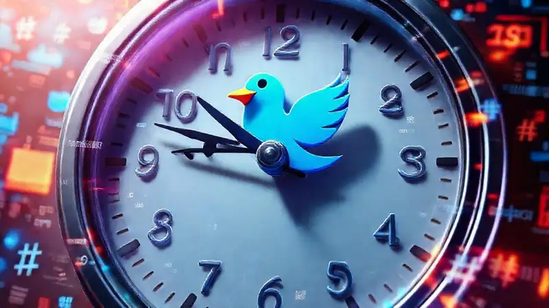 Un reloj animado muestra redes sociales dinámicas