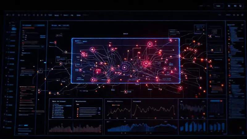 Una interfaz digital analítica futurista brilla