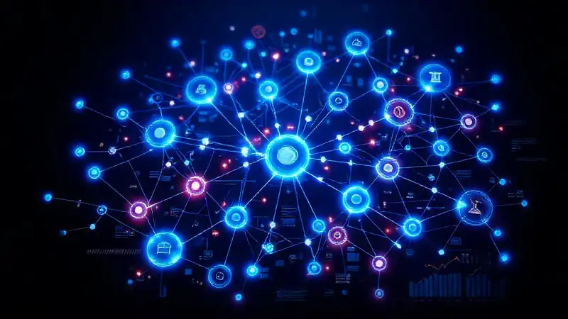 Redes de datos futuristas brillan intensamente