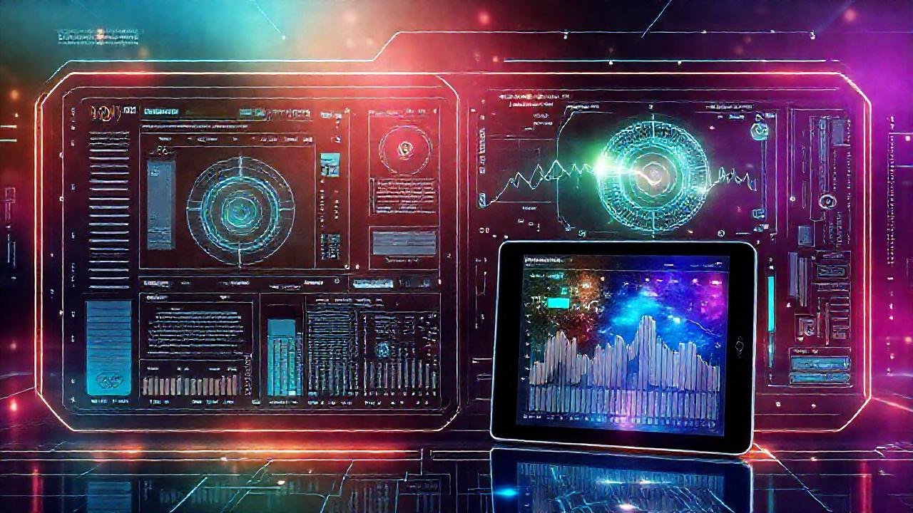 Interfaz digital futurista, visualización de datos