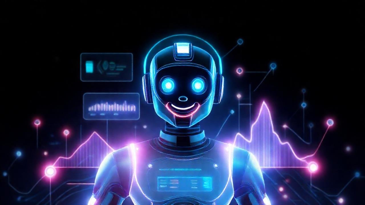 Interfaz digital futurista, datos brillantes y conexión