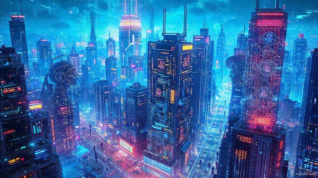 Ciudad futurista digital