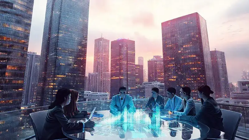 El éxito se construye en la oficina moderna