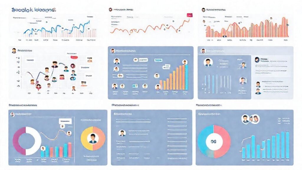 Datos visuales atractivos analizan redes sociales