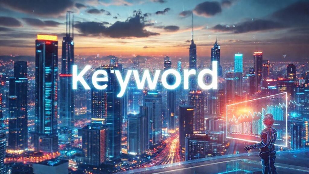 Una ciudad futurista analiza datos brillantes