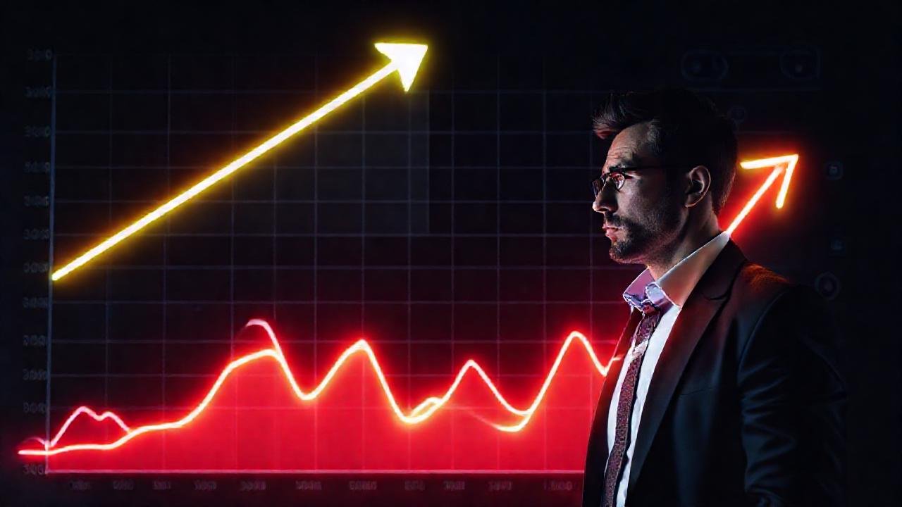 Un hombre preocupado analiza precios digitales