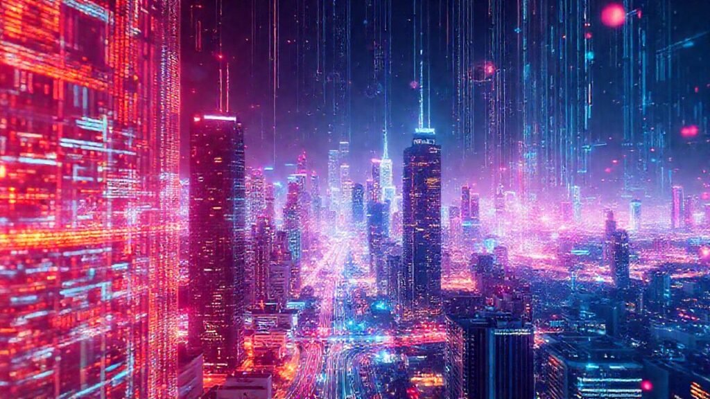 Ciudad futurista digital