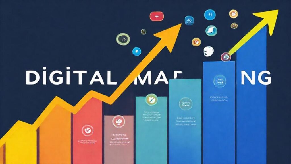 Marketing digital moderno y ascendente