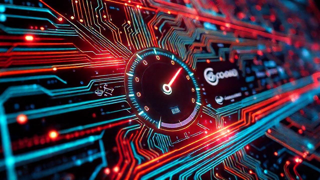 Tarjeta electrónica futurista y dinámica