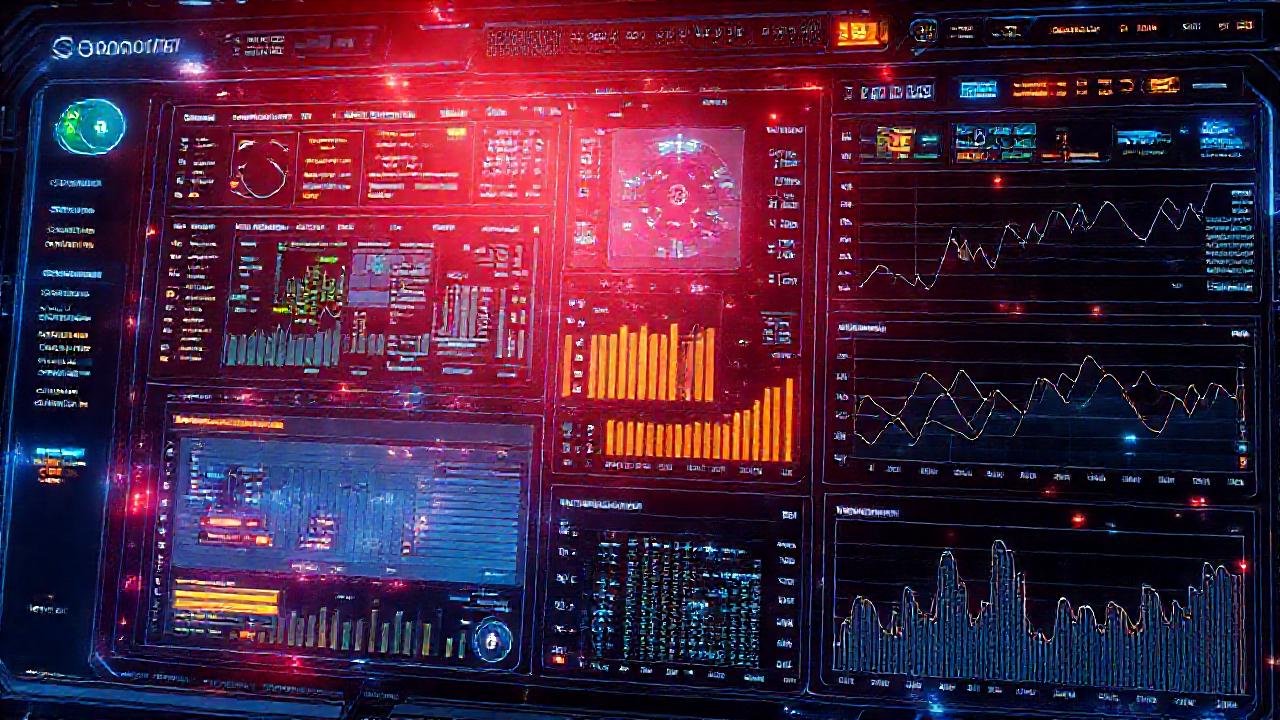 Un panel futurista muestra datos dinámicos