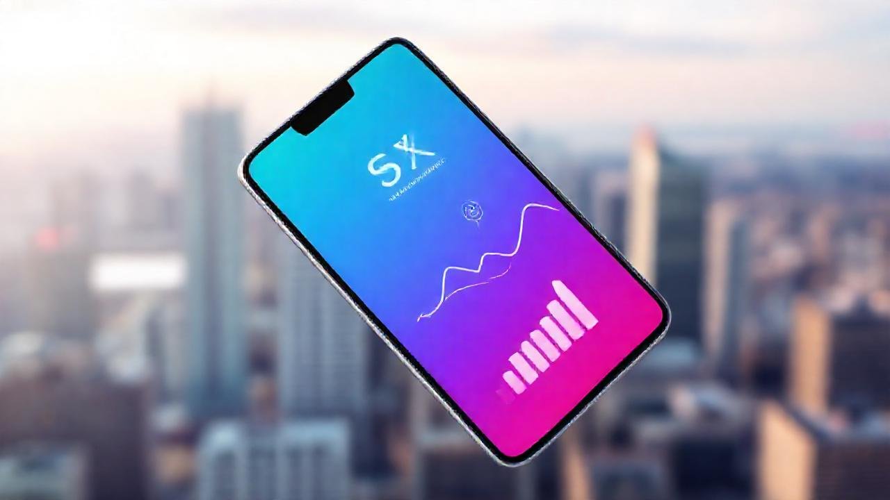 Diseño móvil con elementos digitales modernos