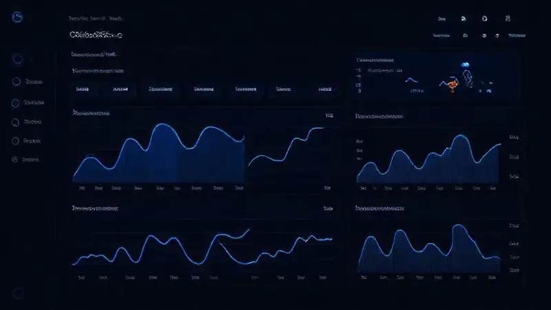 Un panel analítico digital sofisticado y azulado