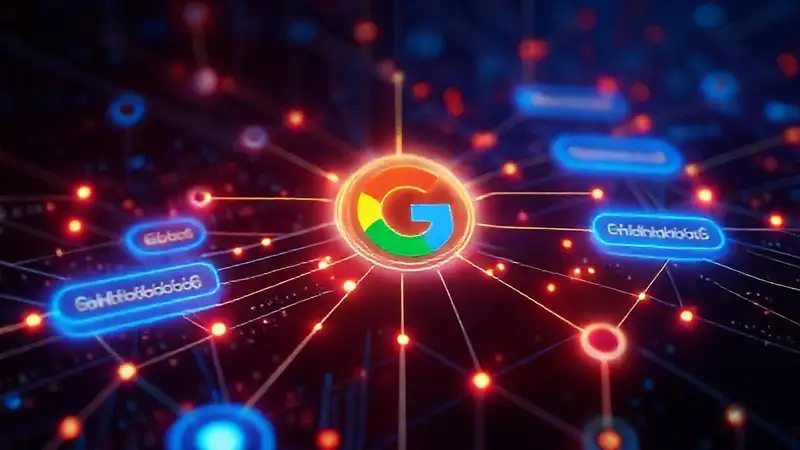 Redes de datos futuristas y brillantes