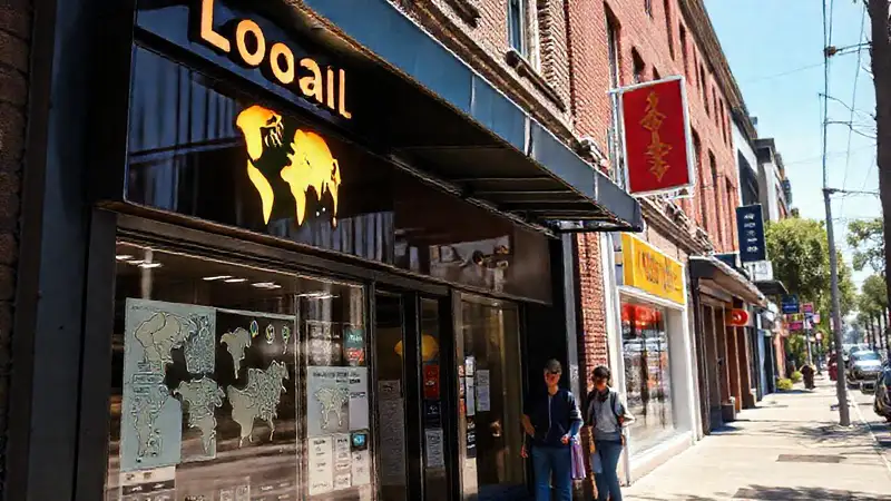 Negocio local brilla en calle animada