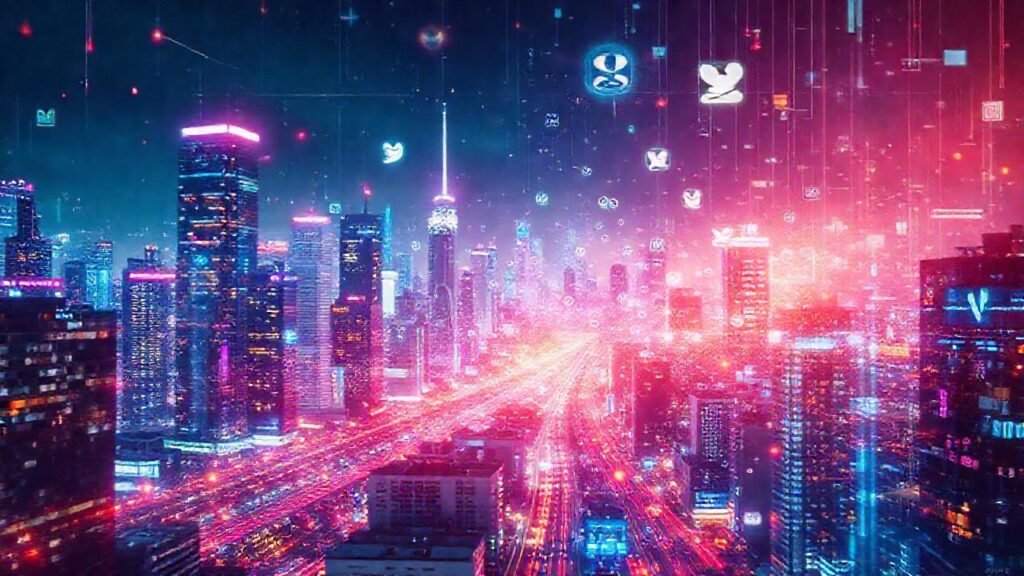 Ciudad futurista digital