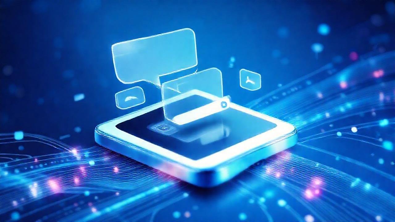 Interfaz móvil futurista, limpia y vibrante