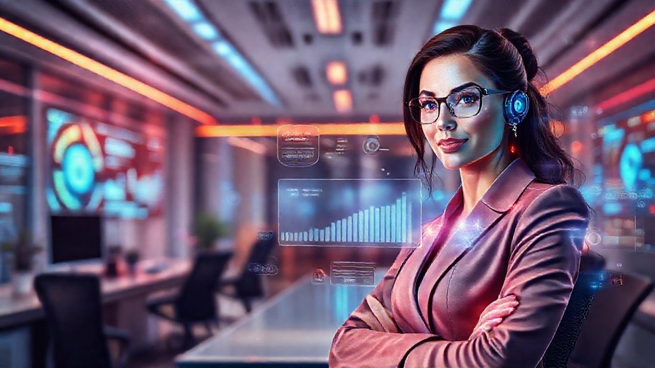 Una ejecutiva confía en la oficina digital