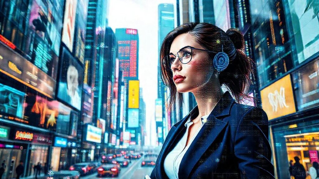 Una ciudad futurista y tecnológica brillante