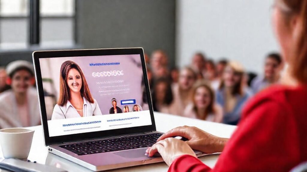 Una profesional promociona su webinar en redes