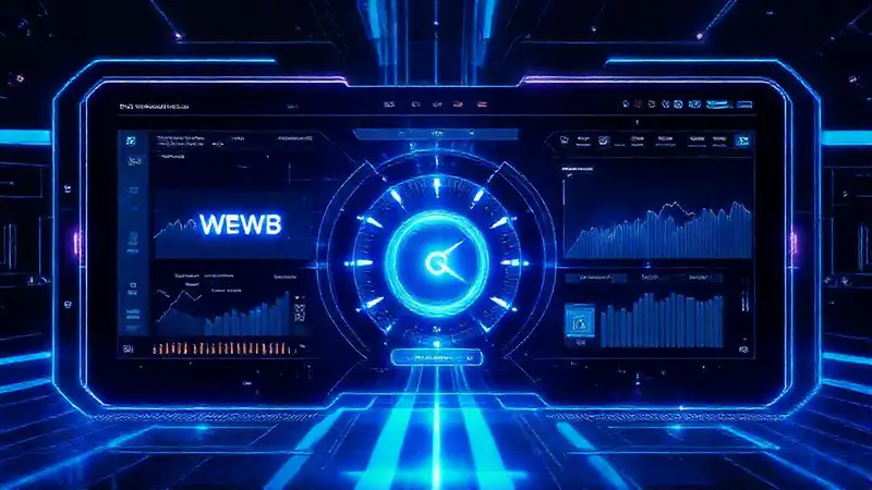 Interfaz digital futurista y optimizada azul