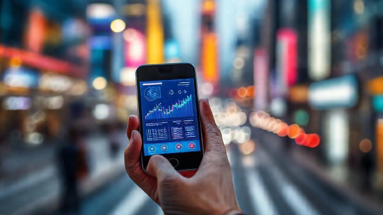 Pantalla móvil optimizada visualmente para datos