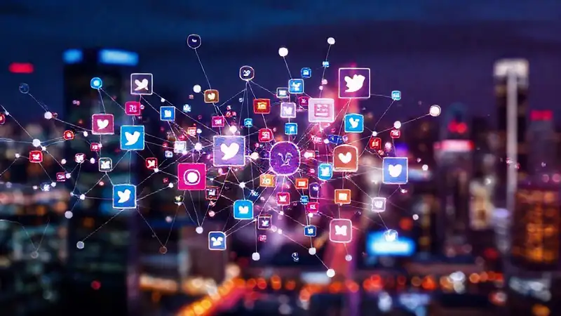 Redes sociales vibrantes transmiten información urgente