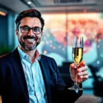 Un empresario exitoso irradia sofisticación y confianza