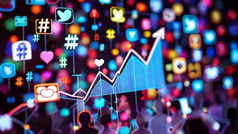 Redes sociales vibrantes y conectadas digitalmente