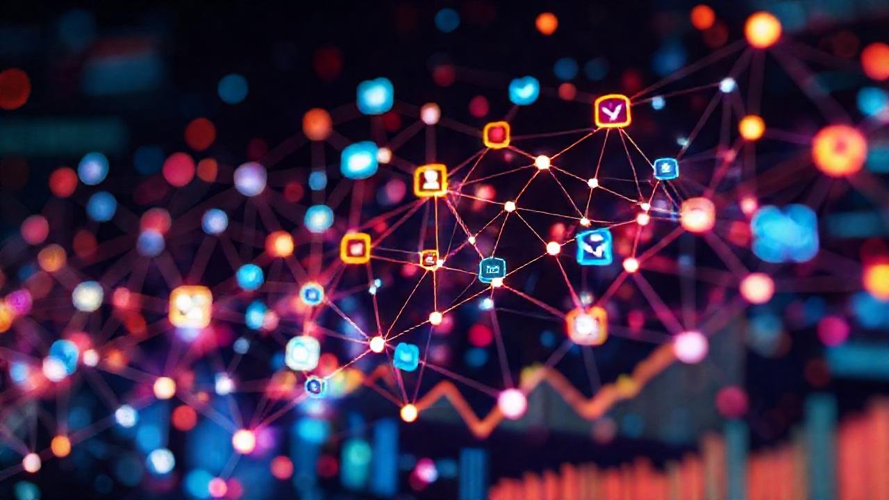 Redes digitales vibrantes y conectadas visualmente