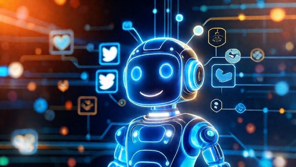 Interfaz robótica moderna y vibrante comunica