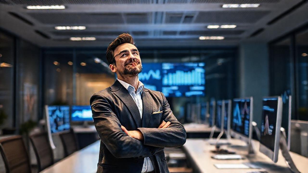 Un ejecutivo seguro en un espacio moderno