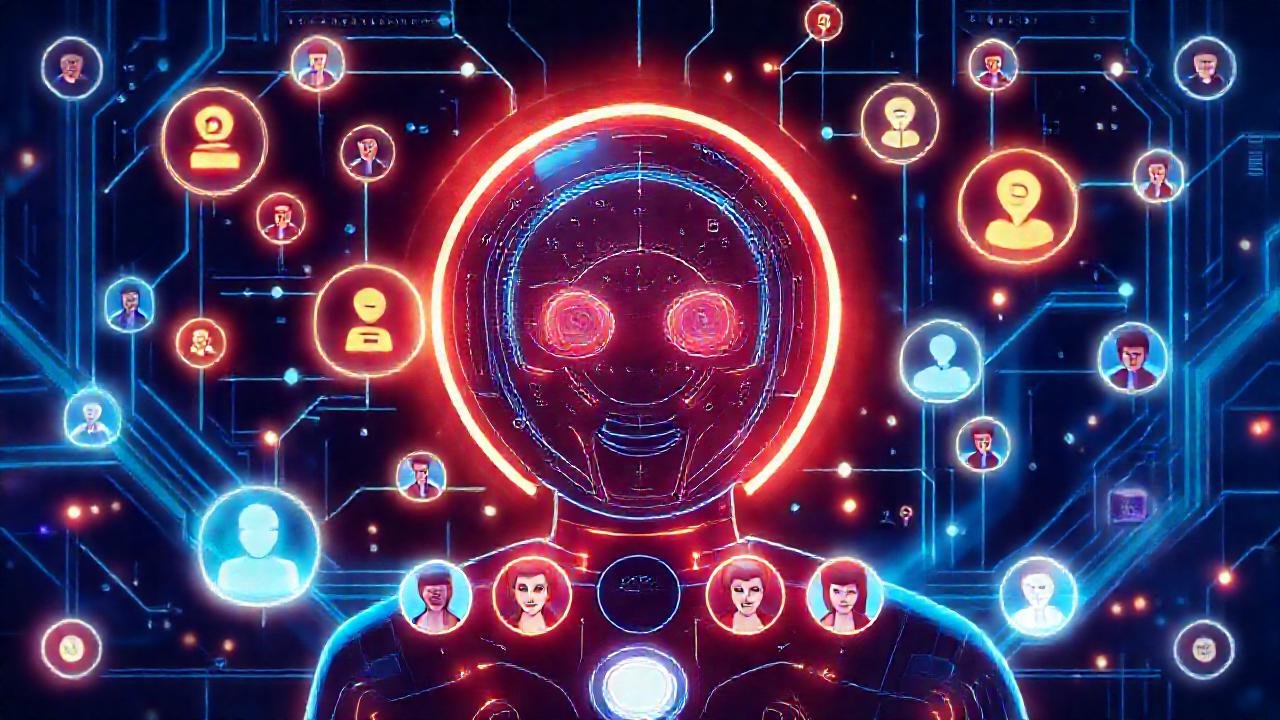 Interfaz futurista, datos vibrantes y profesional