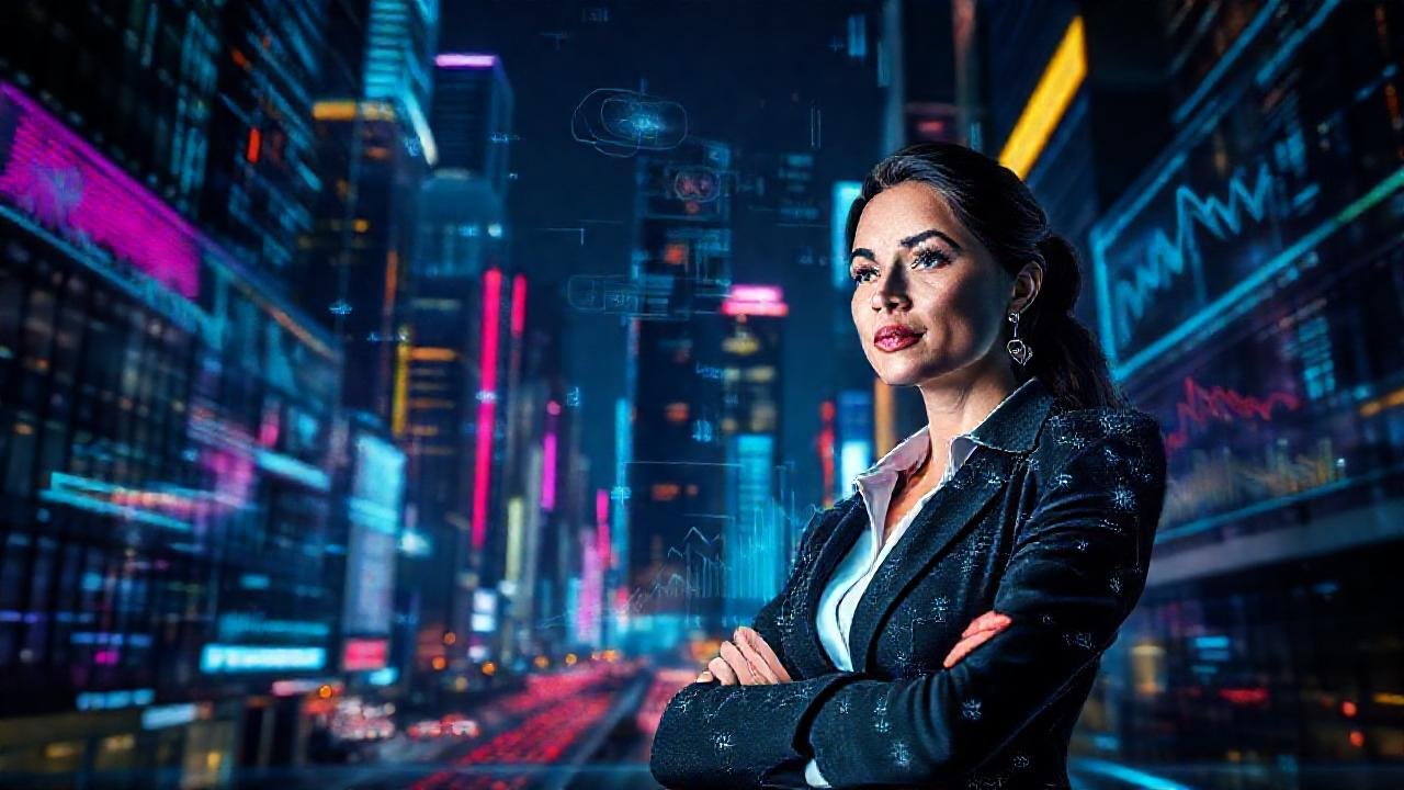 Ciudad futurista con visión de datos