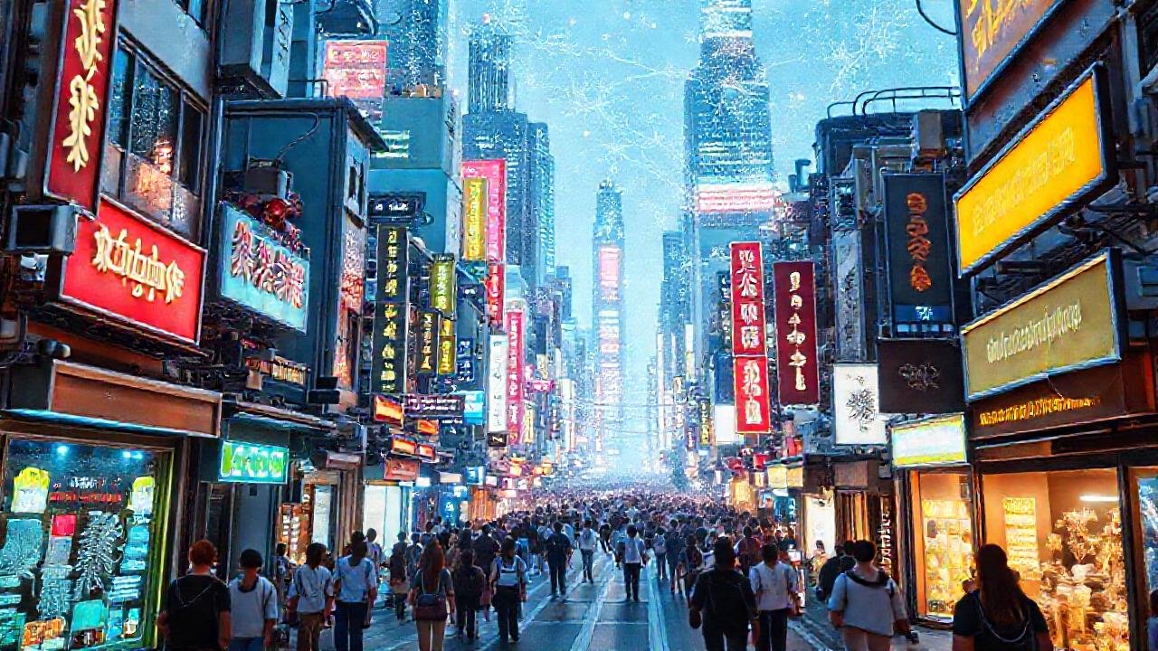 Una ciudad futurista vibrante y dinámica