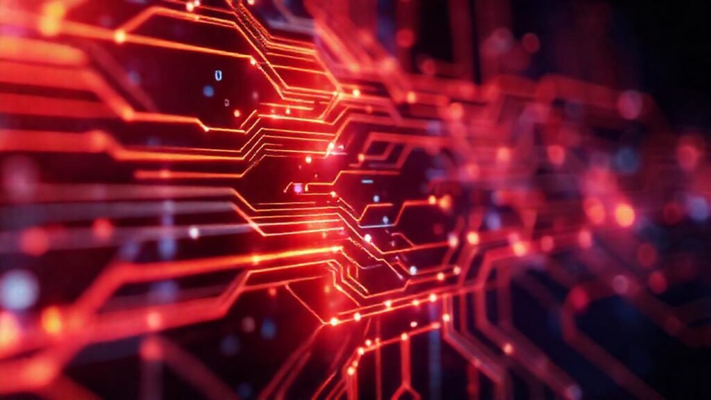 Circuitería digital de alta tecnología resplandece