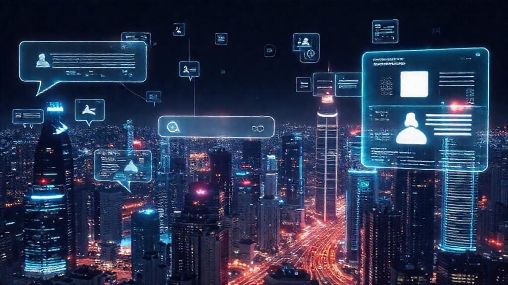 Ciudad futurista digital