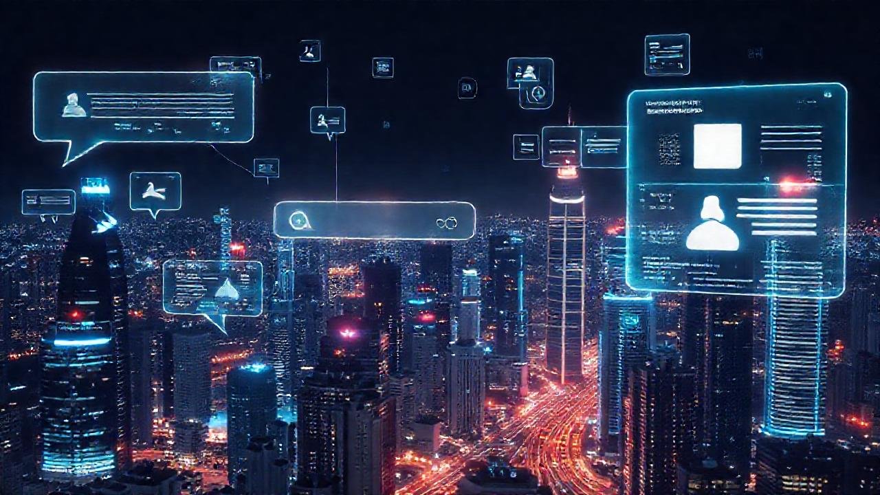 Ciudad futurista digital