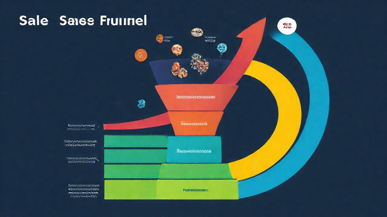 Un diagrama de ventas colorido y estratégico
