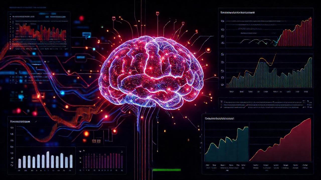 IA abstracta: datos, gráficos y éxito