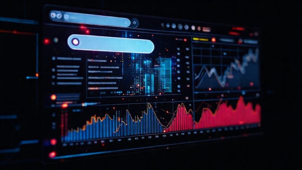 Pantalla digital muestra datos personalizados futuristas