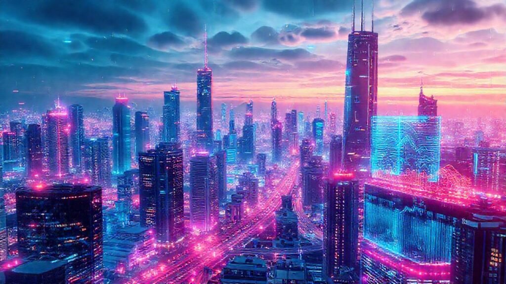 Ciudad futurista digital