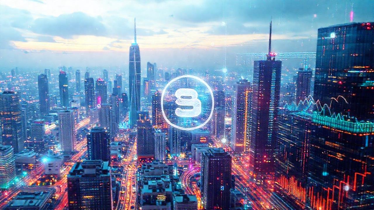 Ciudades futuristas analizan datos luminosos y optimistas