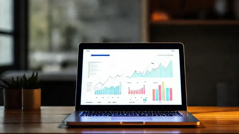 Una laptop brillante impulsa el éxito profesional