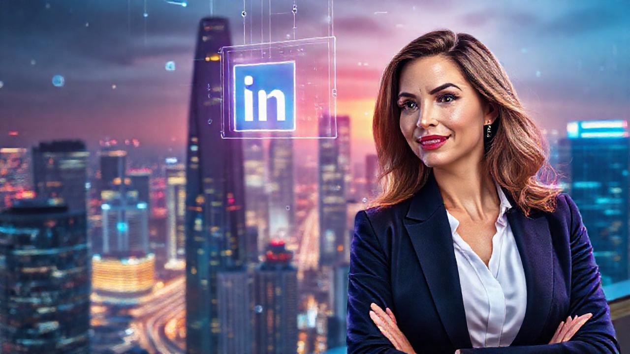 Una ejecutiva moderna domina el marketing digital